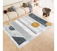 Petit Tapis Décoratif 50x80 cm Texture Douce Imitation Cachemire Impression GéOméTrie Lignes 3D HD Nettoyage Facile à l'Aspirateur ou en Machine Convient pour Salle de Bain Cuisine Entrée