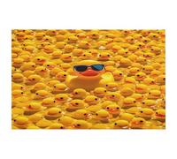 Petit tapis lavable avec envers en caoutchouc antidérapant pour cuisine, chambre à coucher, salle de bain, décoration de sol motif canard jaune