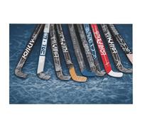 Petit tapis lavable avec envers en caoutchouc antidérapant pour cuisine, chambre à coucher, salle de bain, motif bâtons de hockey sur glace