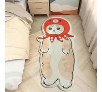Petit tapis mignon de forme irrégulière pour chambre à coucher, salle de bain, chambre (40 x 120 cm), tapis de couloir amusant pour animal de compagnie, motif dessin animé, tapis d'entrée en forme de
