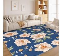 Petit Tapis Salon Plantes Nature Bohème - Entree Interieur Absorbant 100x120, Paillasson Fin Tapis Salon Nature Tapis Decoration, Moquette Poil Ras Enfant Ado Adulte Petite composition florale W73