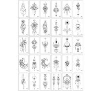 Petit Tatouage Temporaire Géométrique Frais, Lignes De Mode Personnalisées, Simulation De Tatouage Temporaire