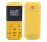 Petit TéLéPhone Portable Mini TéLéPhone 2g éCran 0,66 Pouces Lecteur De Son Bluetooth 2 En 1 Double Carte En Veille Gsm Petit TéLéPhone De Base Pour Enfants âGéS Jaune