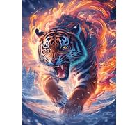 Petit tigre ardent in A Magical Forest 500 Pieces Casse-tête Adulte En Carton Rigide Sans Déformation Animal sauvage et animal de compagnie Cute Difficile Moyenne Décoration Murale Idée Cadeau Anniver