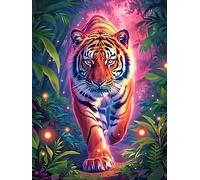 Petit tigre aux rayures arc-en-ciel 1000 Pièces Puzzle Adulte En Carton Rigide Sans Déformation Animal sauvage et animal de compagnie Cute Difficile Moyenne Décoration Murale Loisir Créatif Idée Cadea