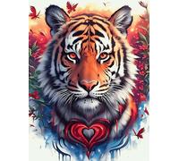 Petit Tigre avec Un cœur Rouge Puzzle 300 Pièces pour Adultes Premium Educa Divertissement Créatif Famille Cadeau Unique Décoration Murale 300 PCS