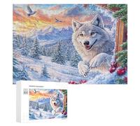 Petit Tigre Blanc ailé sur Le Rocher par la Cascade Puzzle 300 Pièces pour Seniors Temps Libre Intérieur Entraînement Mémoire Cadeau pour Retraite 300 PCS