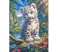 Petit tigre blanc dans la forêt magique 1000 Pieces Casse-tête Expert Confirmé En Carton Sans Déformation Conte de fées mignon d'accompagnement Très Difficile Niveau Expert Jeu De Société Collection C