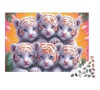 Petit Tigre Blancs 1000 Pièces Puzzle Adulte Qualité Premium Anti-Stress Difficile pour Experts pour Collectionner Édition Limitée 70x50cm/1000pcs