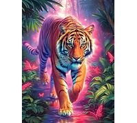 Petit tigre dans une jungle magique 1000 Pieces Casse-tête Collectionneur En Carton Sans Déformation Animal sauvage et animal de compagnie Cute Haute Difficulté Décoration Murale Collection Cadeau Noë