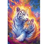 Petit tigre et son compagnon dans une lueur magique 500 Pièces Puzzle Adulte En Carton Rigide Haute Densité Animal sauvage et animal de compagnie Difficile Moyenne Anti-Stress Jeu De Société Idée Cade