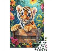 Petit Tigre Mignon 1000 Pièces Carton Extra Épais Puzzle Premium pour Adultes Défi Éducatif Belle Décoration Pack De Valeur 70x50cm/1000pcs