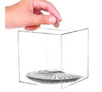 Petit Tirelire Transparente Cochon - 12CM Tirelire en Acrylique Transparent,Tirelire Qu Ne Peut Pas Ouvrir,Tirelire À Ne Pas Ouvrir,Tirelire Impossible A Ouvrir,Pot D'économie De Pièces Transparent