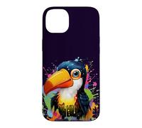 Petit Toucan avec des Touches de Peinture colorées Coque pour iPhone 14 Plus