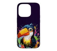 Petit Toucan avec des Touches de Peinture colorées Coque pour iPhone 14 Pro