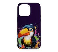 Petit Toucan avec des Touches de Peinture colorées Coque pour iPhone 14 Pro Max