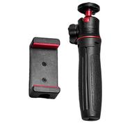 Petit trépied portable pour caméras Vlog - Design extensible en 4 sections avec support de fixation pour téléphone - En alliage d'aluminium noir