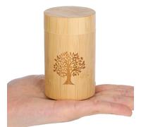 Petit tube d'urne en bambou pour cendres humaines, mini urne funéraire en bambou pour adultes, mâles et femelles, animaux domestiques, chiens, chats, 10 x 5 cm