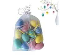 Petit œuf de Pâques décoratif, œufs colorés pour Pâques, 12X Petites décorations d'œufs Jouets Ornement de, Panier d'arbre réutilisable, décor d'œufs, Ornement de Vacances de Printemps pour sal