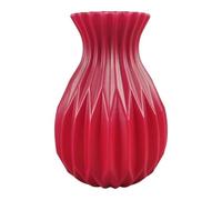 Petit vase à bourgeons en plastique incassable - Mini vase à fleurs coloré - 11 x 11 x 17 cm - Base lestée anti-fuite pour table de bureau et décoration de plantes (blanc)