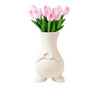 Petit Vase à Fleurs, Vase en Forme de Corps Humain, Vase Céramique Crème Blanc Moderne Créatif Amusant pour Arrangement Floral Maison et Le Bureau Décoration 15.5x12.5cm (Cœur de Doigt)