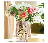 Petit Vase Grand Vase en verre Simple de style nordique, couleur transparente, hydroponique riche en bambou, lys, Rose, Arrangement de fleurs for salon, ornements, nouveau Vase Rond(Petit)