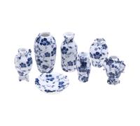 Petit vase pour moustache de chat, pot à moustache, pot à moustache, vase miniature simulation bleu moustache blanche et