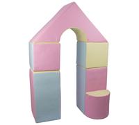 Petit Château - Lot De 11 Blocs En Mousse Pour Le Jeu Rose, Bleu, Jaune (Pastel)