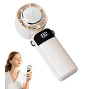 Petit ventilateur à main, ventilateur personnel portable | Refroidisseur d'air silencieux à affichage numérique avec 100 vitesses, rechargeable et pliable pour bureau, chambre, voyage, plage