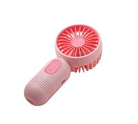 Petit ventilateur de bureau d'été portable à piles USB avec 3 vitesses pour voyage/camping/extérieur/maison/piédestal (rouge, taille unique)
