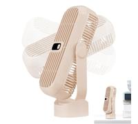 Petit ventilateur de bureau portable de 20 cm, dispositif de refroidissement électrique rechargeable rotatif | compact pour chambre, bureau à domicile, climat chaud