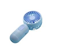 Petit ventilateur de bureau portable d'été à piles USB avec 3 vitesses pour voyage/camping/extérieur/maison/piédestal (bleu, taille unique)