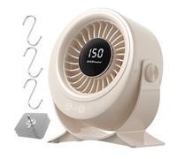Petit ventilateur de bureau - Tête rotative à faible bruit - Support mural pour bureau, chambre à coucher, salle à manger, dortoir, table d'ordinateur, , étudiants, garçons et filles