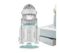Petit Ventilateur de Bureau | Ventilateur de Bureau Portable Électrique - Tournant Silencieux 5000 Tr/min Forme Fusée avec Lumière et Circulation d'Air pour Maison Salon