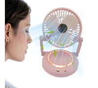 Petit ventilateur de bureau - Ventilateur portable rechargeable pliable pour bureau | Relier d'air léger LED avec fonction oscillante, appareil de voyage compact pour bureau à domicile, utilisation
