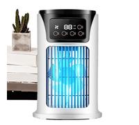 Petit ventilateur de climatiseur USB - Ventilateur de refroidissement pour espace personnel, climatiseur de bureau silencieux à évaporation, refroidisseur d'air mobile avec veilleuse pour la maison,