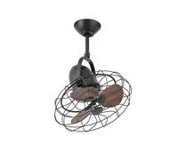 Petit Ventilateur de plafond avec Interrupteur mural Keiki Marron 3 Vitesses