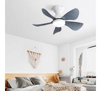 petit ventilateur de plafond blanc de 29 pouces avec 5 pales transparentes en ABS Lumière LED 18W à intensité variable, moteur DC réversible