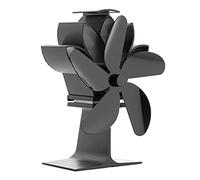 Petit ventilateur de poêle à bois alimenté par la chaleur - Noir, bronze, or, argent - 5 grands ventilateurs de poêle à air comprimé alimenté par la chaleur - Pas besoin de batterie ou d'électricité