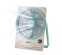 Petit ventilateur de table - Outil de refroidissement USB personnel avec écran LCD numérique portable à suspendre pour cuisine, dortoir, bureau, chambre à coucher