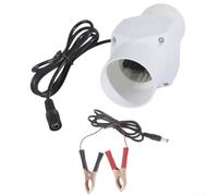 Petit ventilateur d'échappement pour cuisine et salle de bain, taille du conduit de 46 mm, moteur 10 W DC12 V, 16700 tr/min, construction en PVC, roulement à billes, clip crocodile inclus