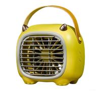 Petit ventilateur électrique silencieux alimenté par USB pour une utilisation de bureau, tête réglable pour diriger le flux d'air, compact et économe en énergie pour le bureau ou la maison (jaune)