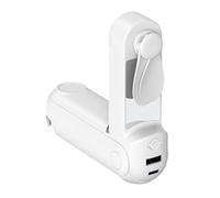 Petit ventilateur rechargeable avec de fortes vitesses de vent intégrées dans la lumière et support de téléphone, adapté pour les petits espaces, ventilateur portable avec différents réglages de