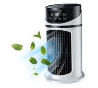 Petit Ventilateur Tour De 9.5 Pouces De Haut 6 Vitesses Portable Ac Avec Réservoir D'eau De 300ml Refroidisseur D'air Par évaporation Minuterie De 6h Ventilateur Sans Lame Silencieux