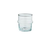 Petit verre à eau en verre transparent, recyclé, soufflé main, 6 cl, relief - Madam Stoltz, Beldi - Ø6x6 cm