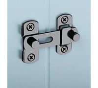 Petit verrou de porte à rabat en acier inoxydable noir mat, serrure à chaîne de porte, double boulon plat, loquet coulissant (noir 2)