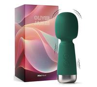 Petit vibromasseur par Oliver James - Wand masseur clitoridien en silicone rechargeable avec 5 vitesses et 5 modes, sex toy discret pour femme, 12,4 cm נ4,3 cm (Jade Nuit)
