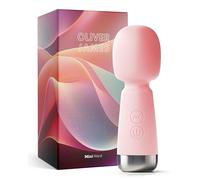 Petit vibromasseur par Oliver James - Wand masseur clitoridien en silicone rechargeable avec 5 vitesses et 5 modes, sex toy discret pour femme, 12,4 cm נ4,3 cm (Rose Pastel)