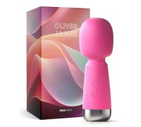 Petit vibromasseur par Oliver James - Wand masseur clitoridien en silicone rechargeable avec 5 vitesses et 5 modes, sex toy discret pour femme, 12,4 cm נ4,3 cm (rose)