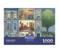 Petit Village 1000 Pièces Premium Carton Immeuble Urbain Puzzle Adultes, Jeu Éducatif Défiant, Soulagement Stress Loisirs, Cadeau & Décor Mural Famille/Bureau 38x26cm/1000pcs